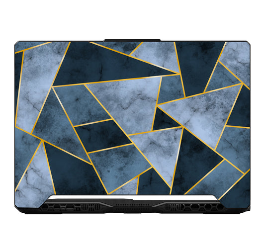 Blue Gold Strip Laptop 6D Skin