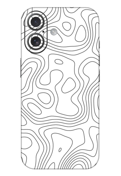 White Abstract 3M Premium Material Mobile Skins